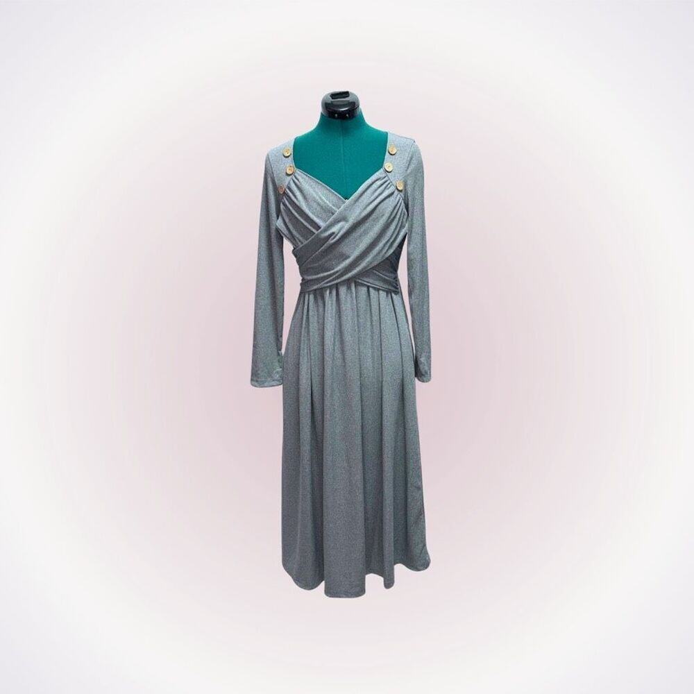 Zolucky ribbed gray maxi dress | Sz M